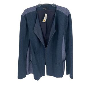 Lane Bryant NWT Women’s Two Tone Blue Blazer Size 28 Long Sleeves Pockets Lined